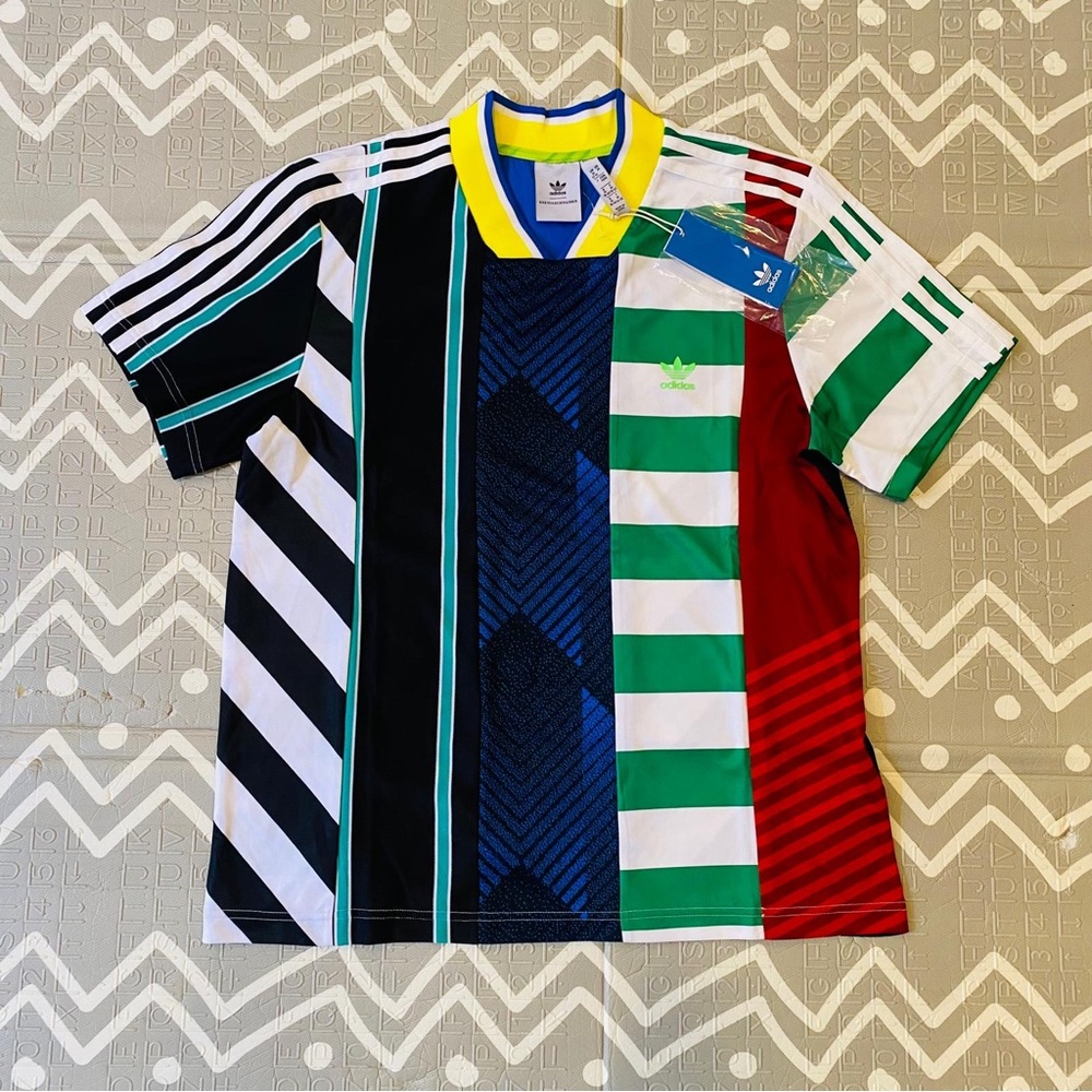 Adidas limited edition floral soccer running yoga track jersey shirt